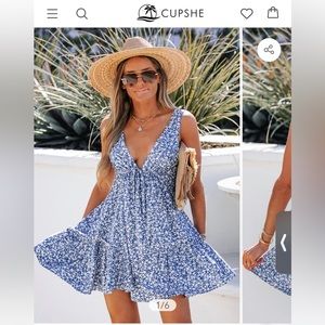 NWT Cupshe blue floral dress